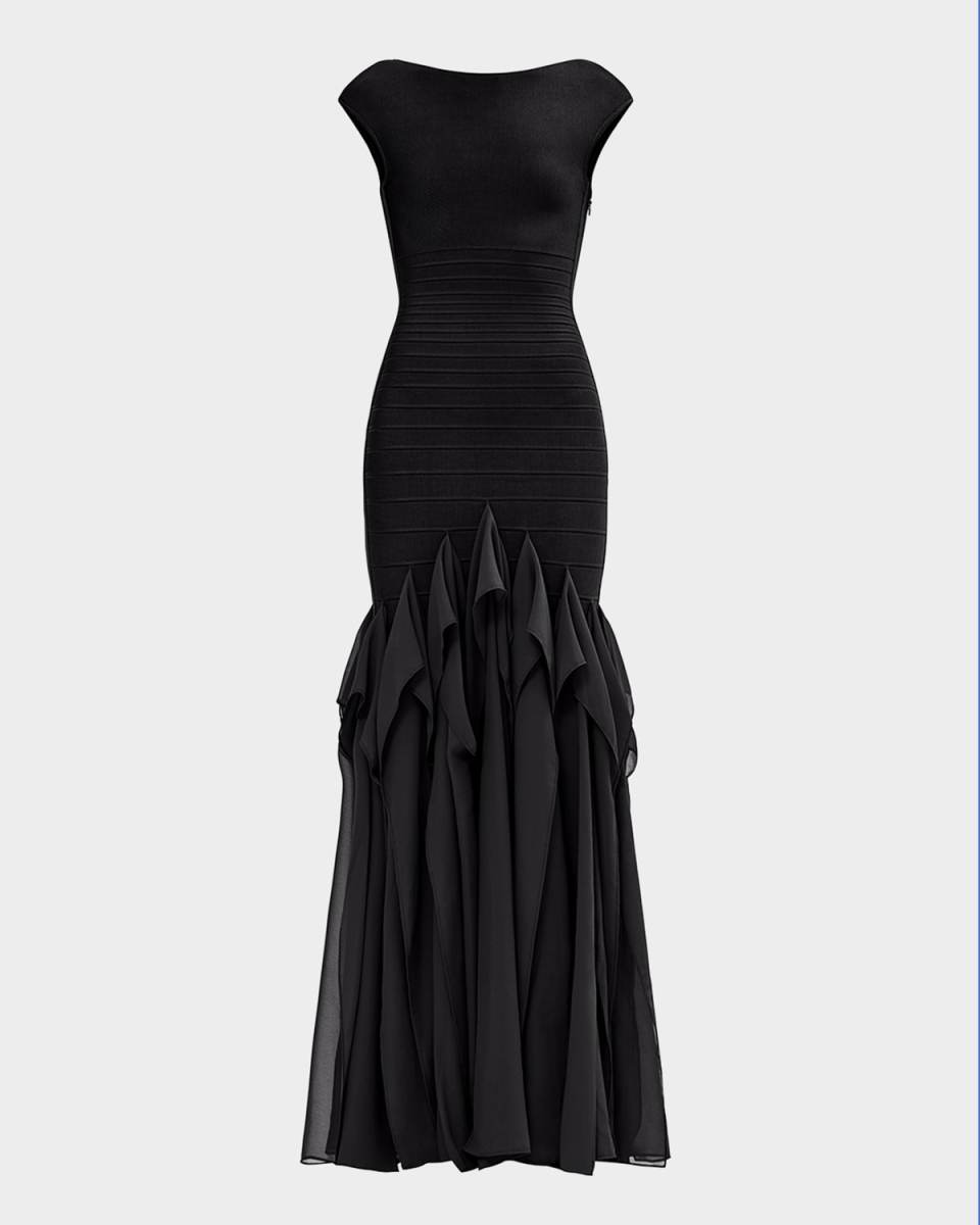 The Mya Boat-Neck Gown